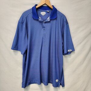 Callaway  Mens Golf Polo Shirt sz L Blue Striped Casual X Series Short Sleeve